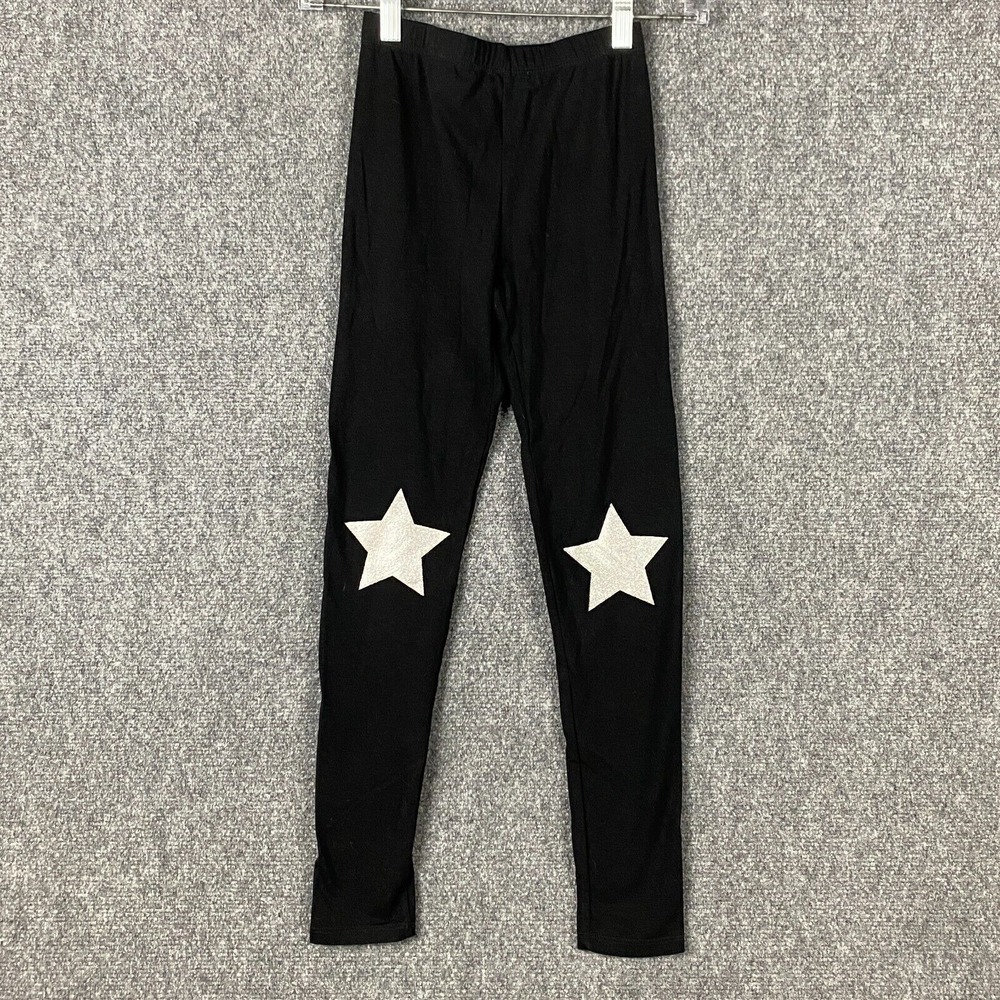 Vigoss Leggings Large 14 Yrs Girls Pull On Black Cotton Blend L